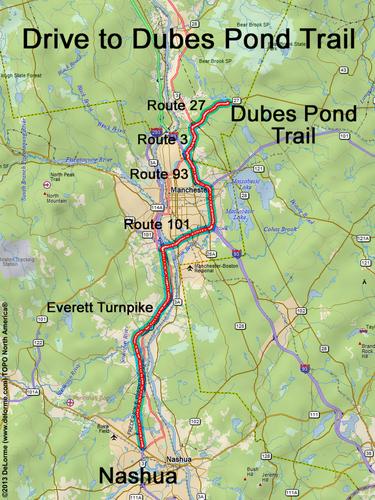 Dubes Pond drive route