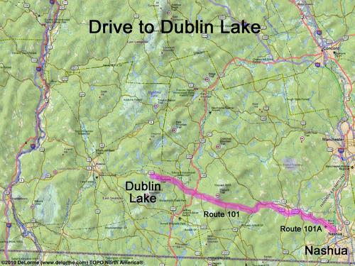 Dublin Lake drive route