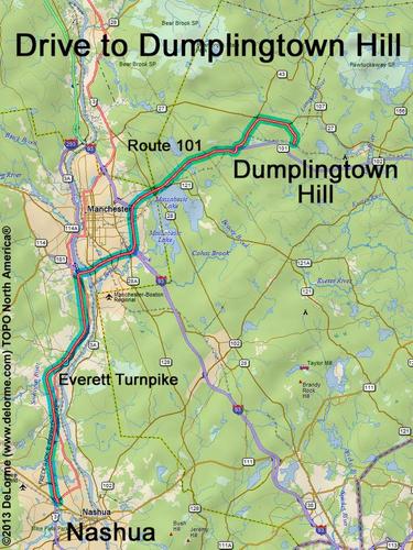 Dumplingtown Hill drive route