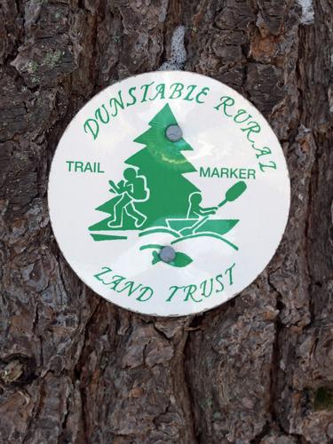 trail sign at Dunstable Rural Land Trust in northeastern Massachusett