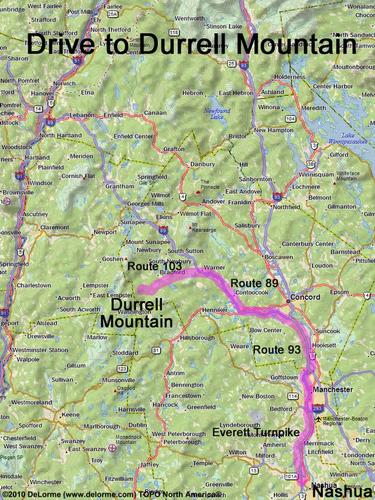 Durrell Mountain drive route