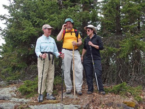 Joan, John and Elaine on the summit of Durrell Mountain near Laconia in the Lakes Region of New Hampshire