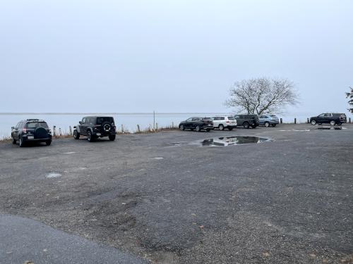 parking in January at Duxbury Beach near Duxbury in eastern Massachusetts
