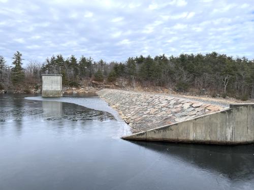 dam in February at Dykes Pond Loop in northeast MA