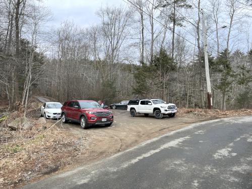 parking in February at Dykes Pond Loop in northeast MA