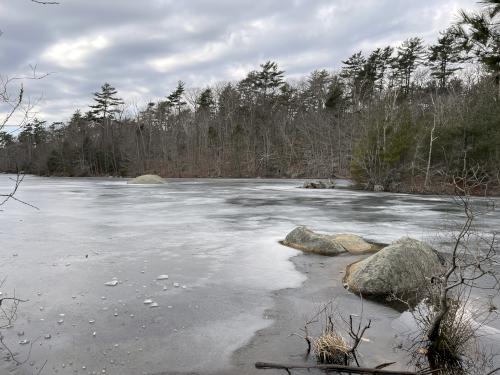 Dykes Pond in February at Dykes Pond Loop in northeast MA