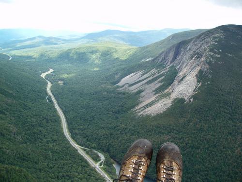 view down Franconia Notch from Eagle Cliff in New Hampshire