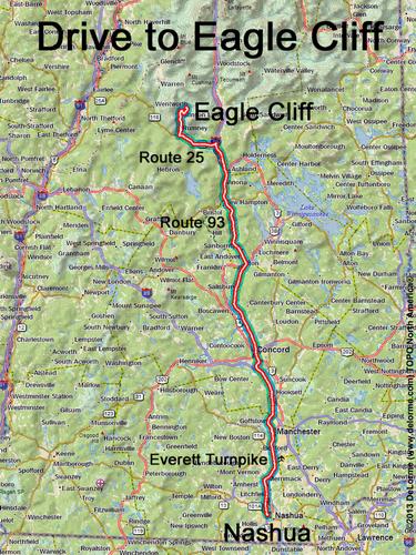 Eagle Cliff drive route