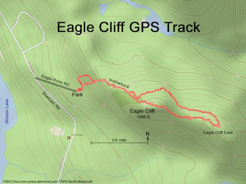 GPS track to Eagle Cliff in New Hampshire