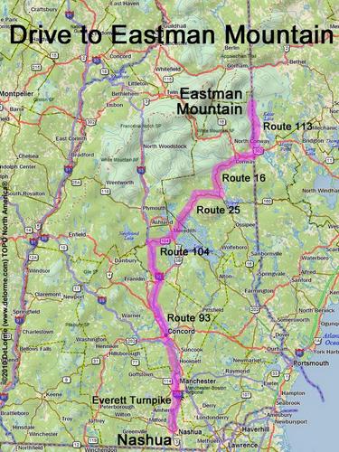 Eastman Mountain drive route