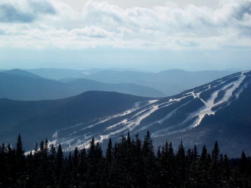 view of Waterville Valley Ski Area from the Mount Osceola Trail in New Hampshire
