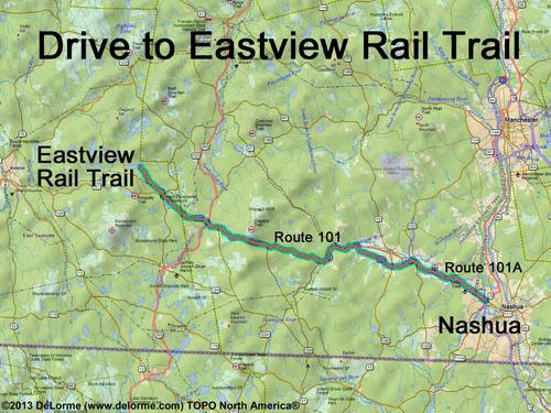 Eastview Rail Trail drive route