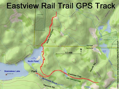 GPS track at Eastview Rail Trail in southern New Hampshire