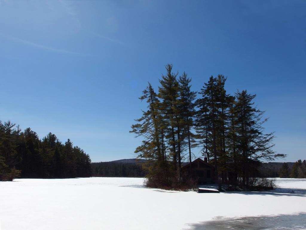North Pond (aka Little Skatutakee) in March beside North Pond Trail near Harrisville in southern New Hampshire