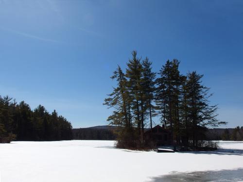 North Pond (aka Little Skatutakee) in March beside Eastview Rail Trail near Harrisville in southern New Hampshire