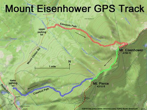 GPS track to Mount Eisenhower in New Hampshire