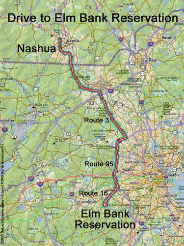 Elm Bank Reservation drive route
