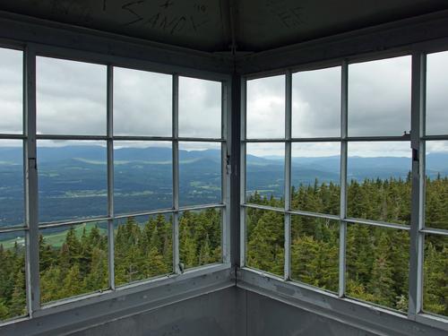 spectacular view -- even in iffy weather -- from the fire tower atop Elmore Mountain in northern Vermont