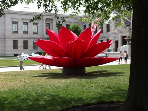 Breathing Flower art outside the Museum of Fine Arts in Boston, Massachusetts