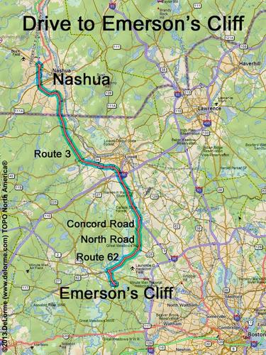 Emerson's Cliff drive route
