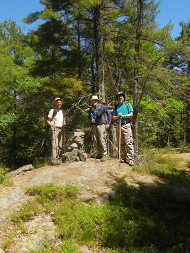 Fred, Dick and John at the summit cairn on Epsom Mountain in southern New Hampshire