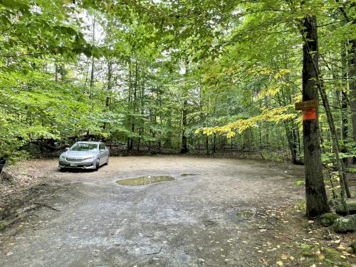 parking lot in October at Epsom Town Forest in southern New Hampshire