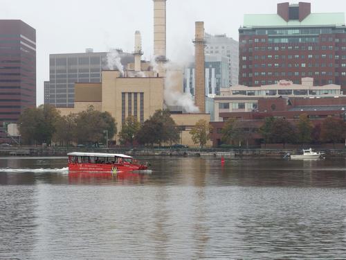 Duck Tour car/boat on the Charles River Basin in Massachusetts