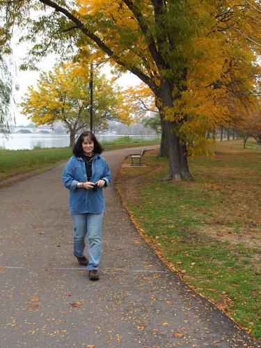Elaine walks the Charles River Esplanade in eastern Massachusetts