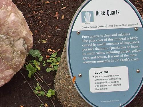 huge rose-quartz sample outside the Museum of Science near Charles River Esplanade in Massachusetts