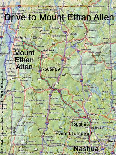 Mount Ethan Allen drive route