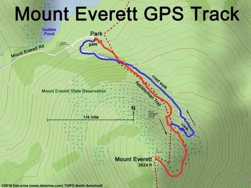 GPS track to Mount Everett in far southwestern Massachusetts