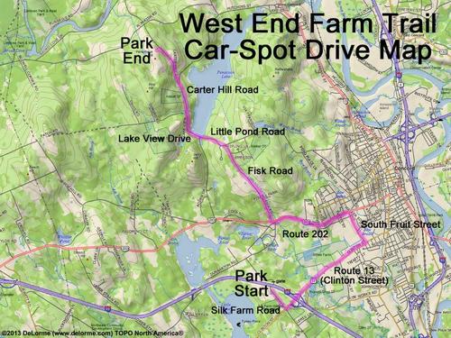 West End Farm Trail car spot drive route