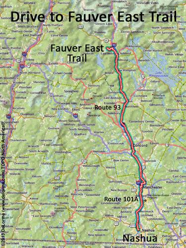 Fauver East Trail drive route
