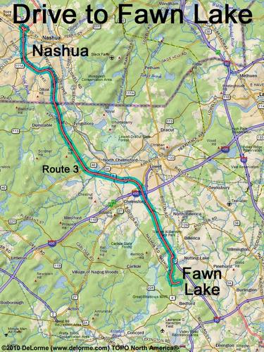 Fawn Lake drive route