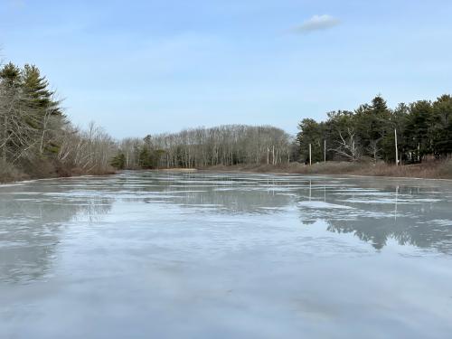 Long Pond in February at Ferry Beach in New Hampshire