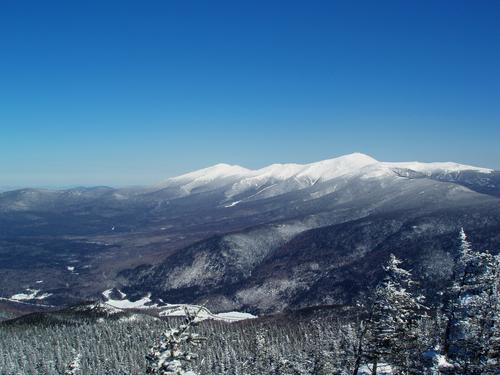winter view of the Presidential Mountain Range from Mount Field in New Hampshire