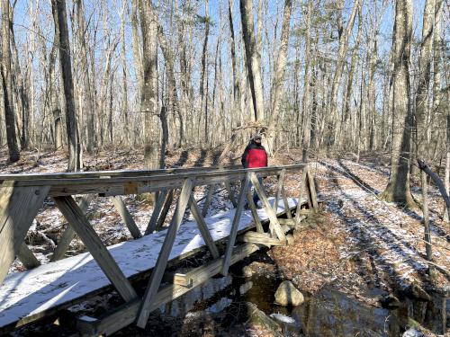 bridge in January at Fish Brook Reservation in northeast MA