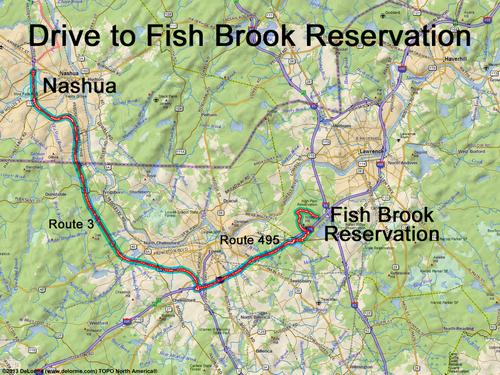 Fish Brook Reservation drive route