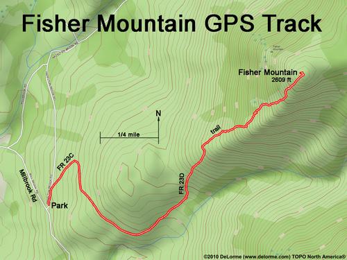 GPS track to Fisher Mountain in New Hampshire
