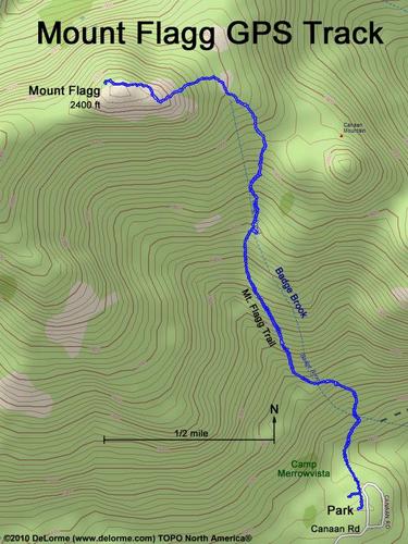 GPS track to Mount Flagg in New Hampshire