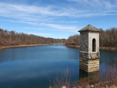 Overlook Reservoir at Flat Rock Wildlife Sanctuary at Fitchburg in Massachusetts