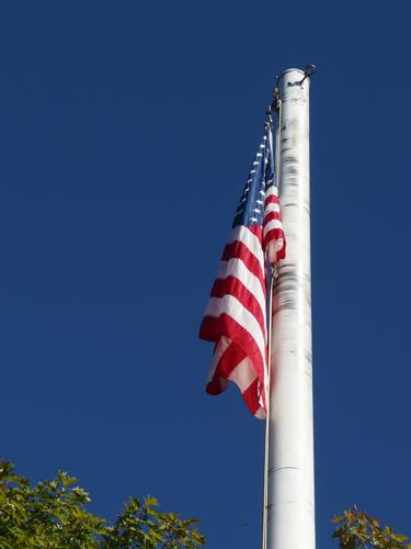 American flag at the summit of Flatrock Hill in southwestern New Hampshire