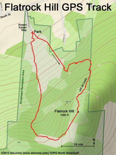 GPS track at Flatrock Hill in southwestern New Hampshire