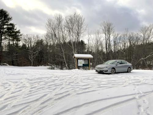 parking in January at Fogg Hill in New Hampshire