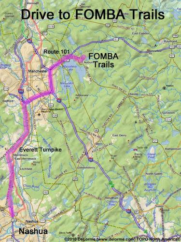 FOMBA Trails drive route
