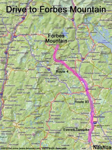 Forbes Mountain drive route