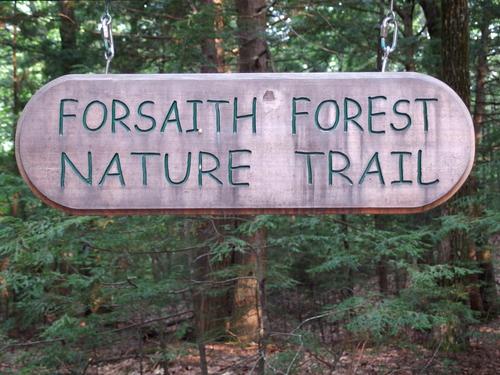 entry sign at Forsaith Forest in southern New Hampshire