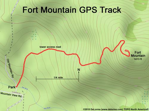 GPS track to Fort Mountain in New Hampshire