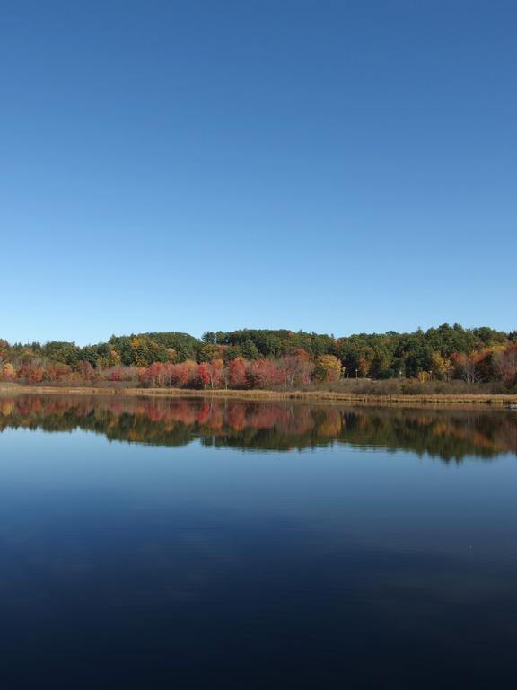 peaceful scene in October at Fort Hill Rail Trail near Keene in southwestern New Hampshire