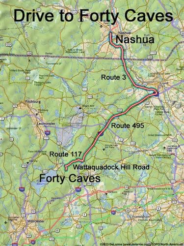 Forty Caves drive route